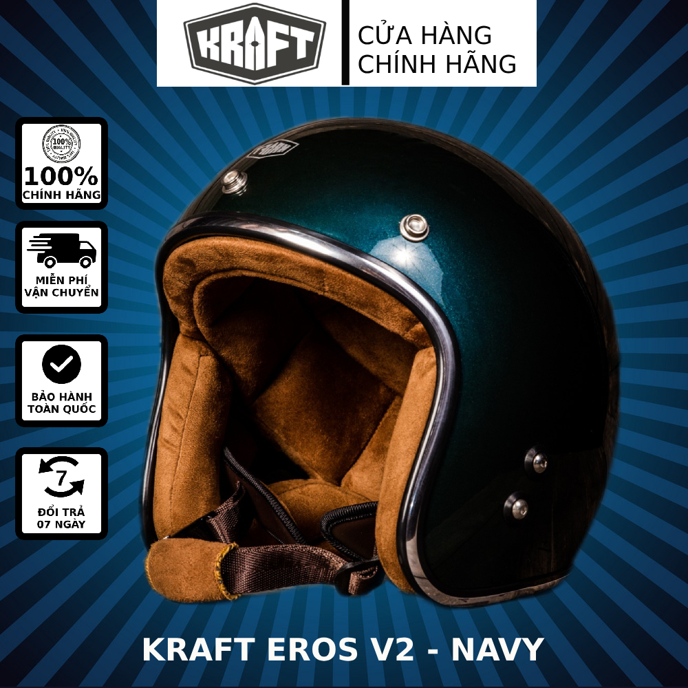 Mũ bảo hiểm kraft eros v2 - màu navy