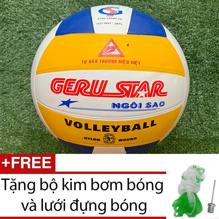 Bóng chuyền số 5 Geru Star tặng kim bơm và lưới đựng bóng