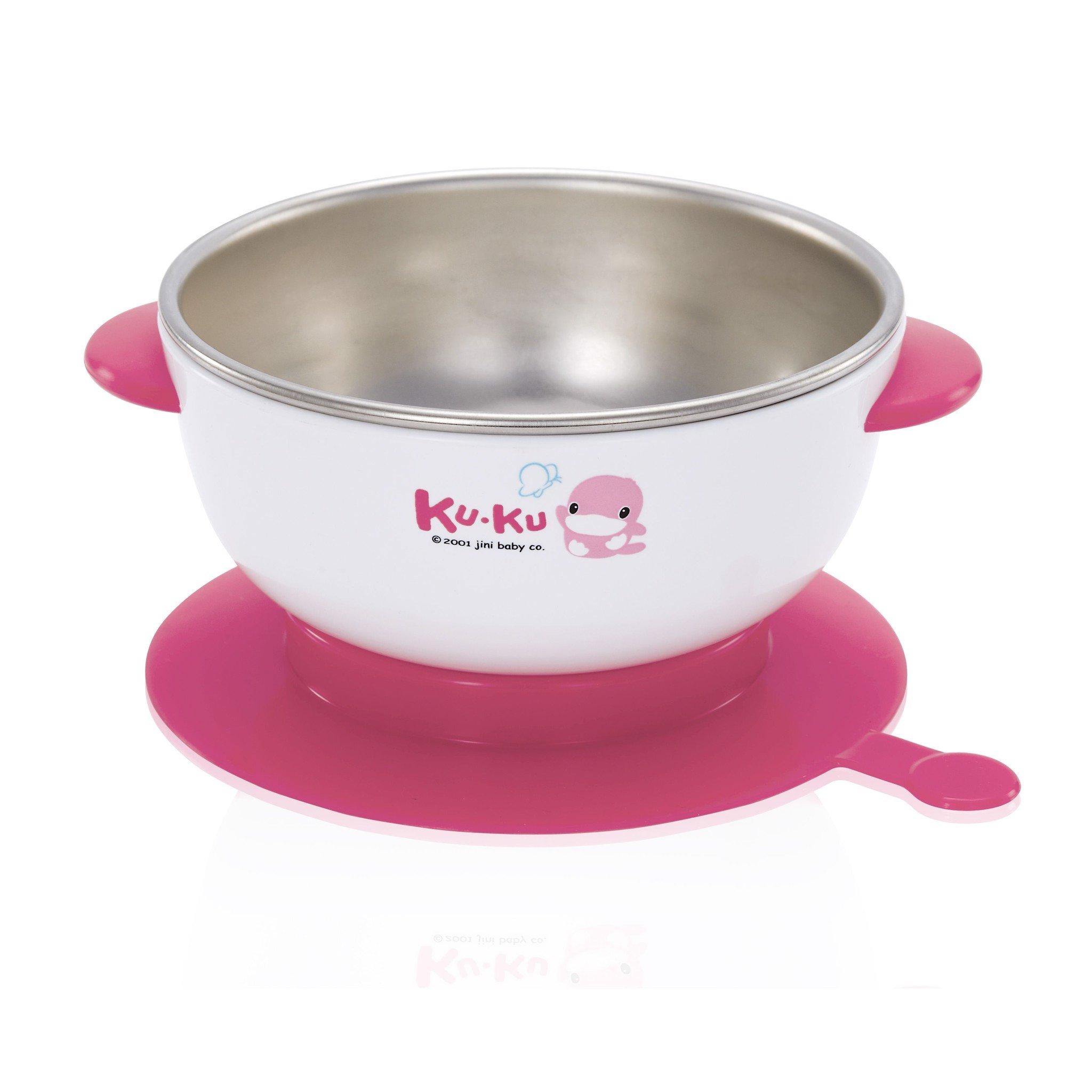 Chén ăn cho bé inox có đế dính kuku - ku5464