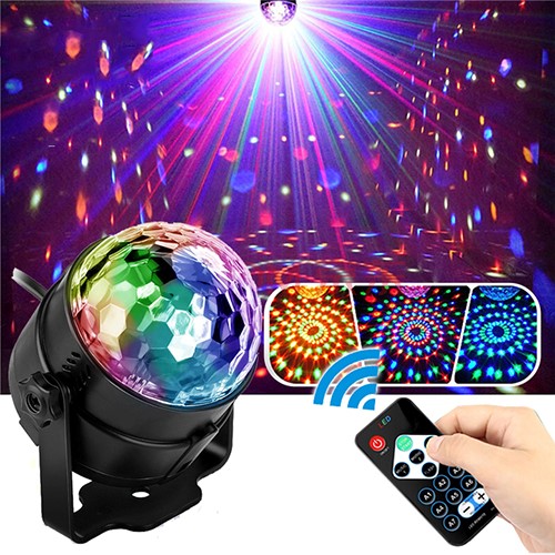 Đèn LED Xoay Vũ Trường 7 màu Cảm Ứng Nhạc, Có remote điều khiển