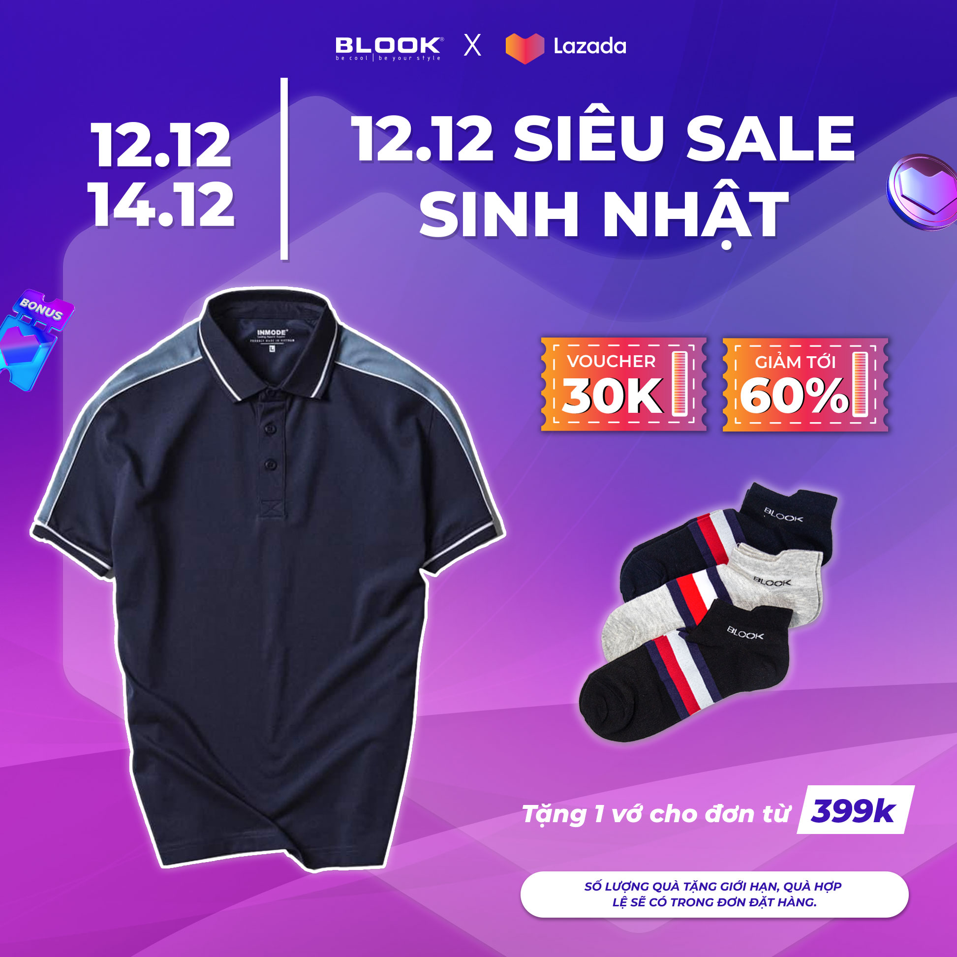 Áo polo slimfit BLOOK chất vải thun cá sấu cotton màu đen phối xanh hiện đại mã 35525