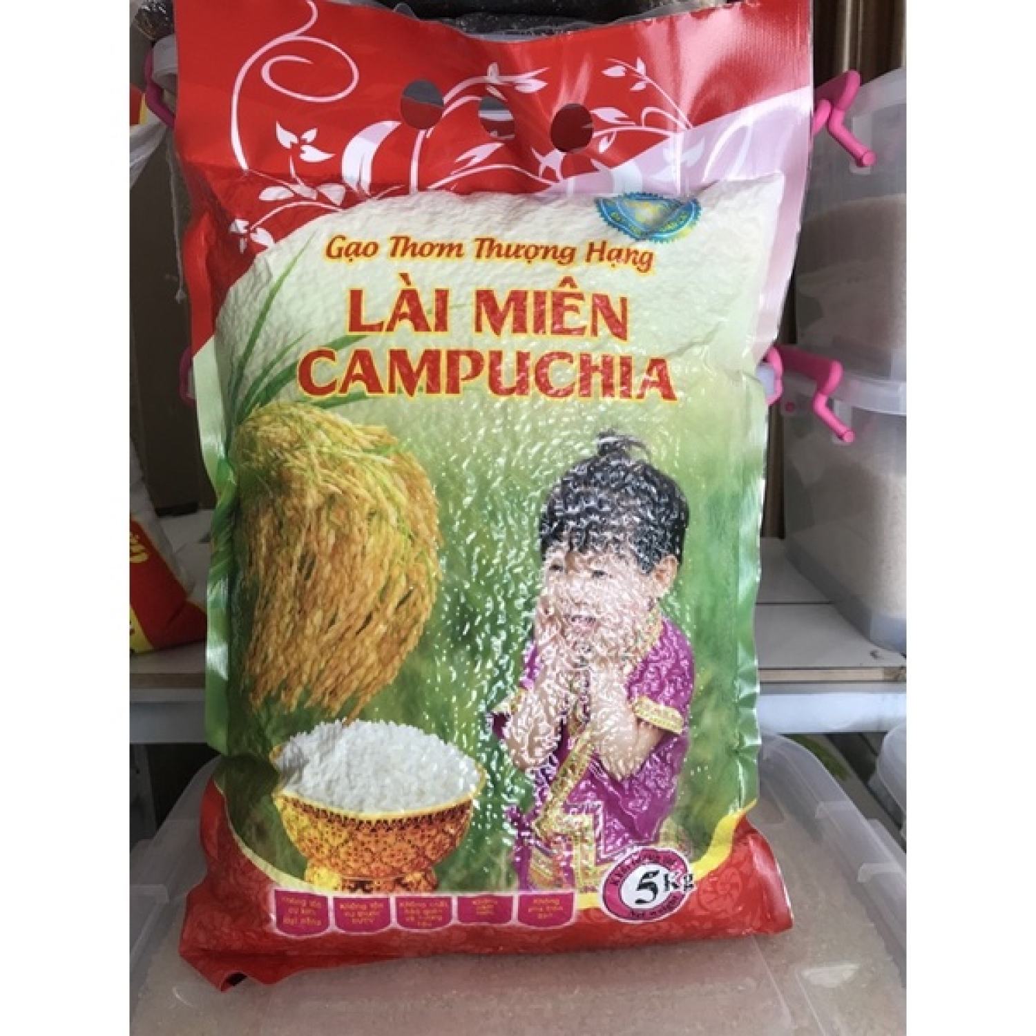 Gạo Lài Miên campuchia túi 5kg dẻo vừa mềm cơm