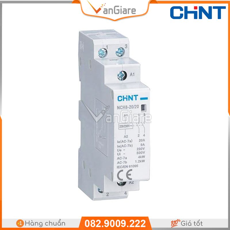 Khởi động từ 1 pha 20a chint nch8-20/20