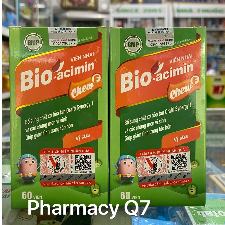 Viên nhai bio-acimin chew f vị sữa - bổ sung chất xơ, hết táo bón - bioacimin / fiber lô t9-2022
