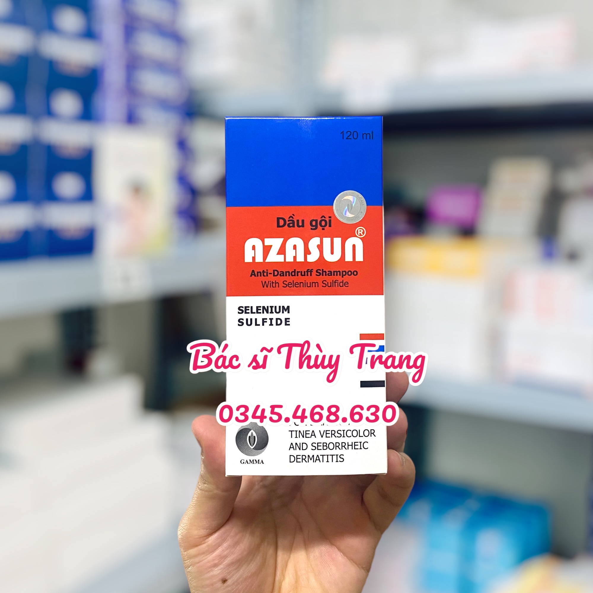 Dầu gội giúp vệ sinh và làm sạch gàu cho da đầu Azasun 1% - 120ml