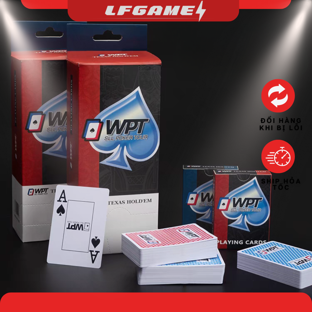 Bộ bài tây bộ bài poker nhựa pvc wpt tiêu chuẩn thi đấu quốc tế chống nước