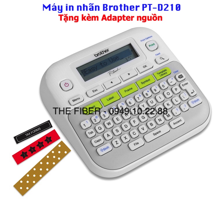 Máy in nhãn Brother PT-D210 Tặng kèm Adapter nguồn
