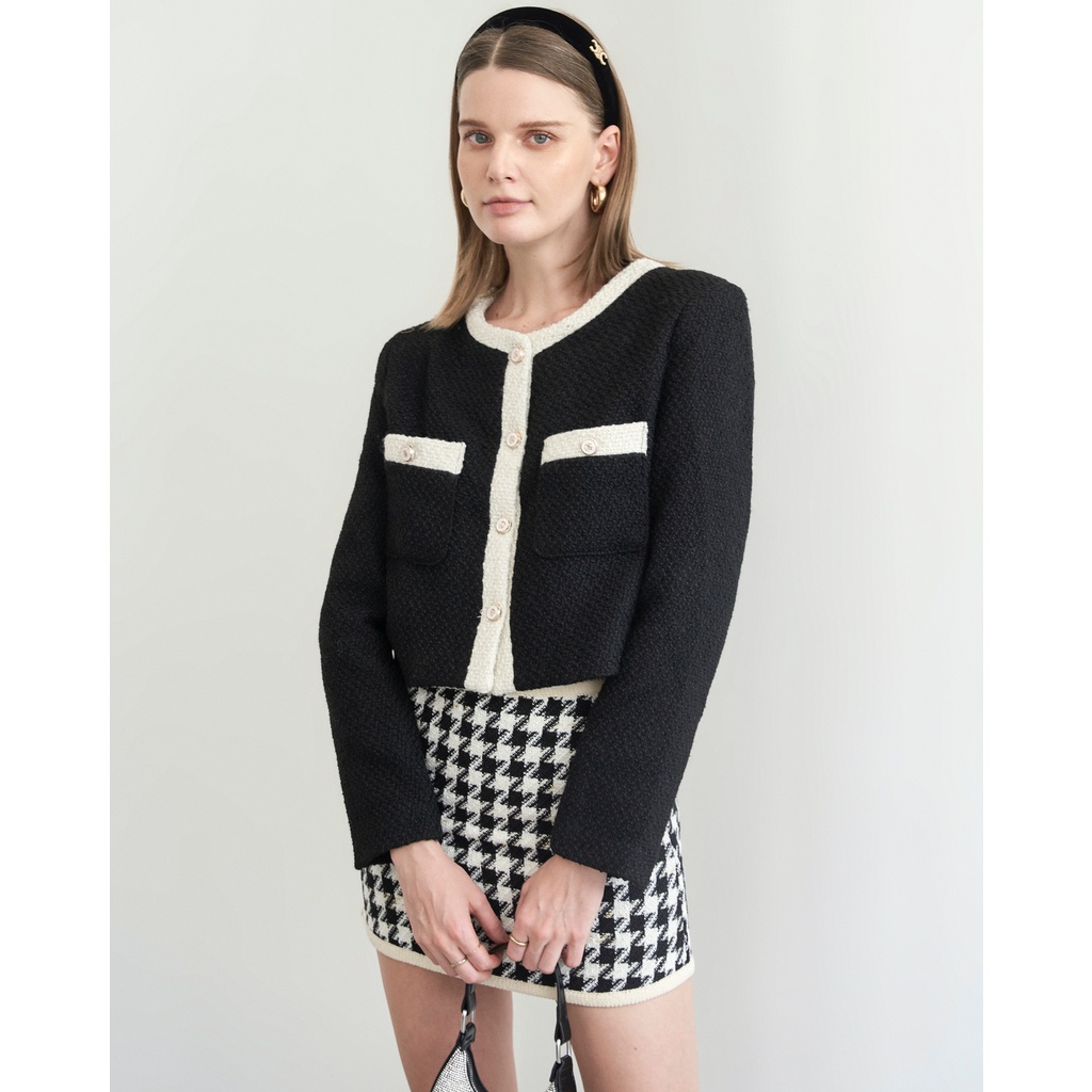 Áo khoác tweed viền trắng emma | kh-la3610 | lana official