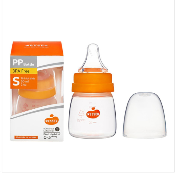 [HCM]Bình sữa PP Wesser cổ hẹp 60ml