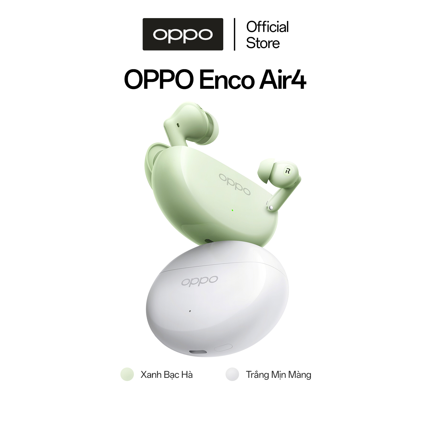 Tai nghe Bluetooth Không dây OPPO Enco Air 4 | Chống ồn | Âm bass sắc nét - Hàng chính hãng