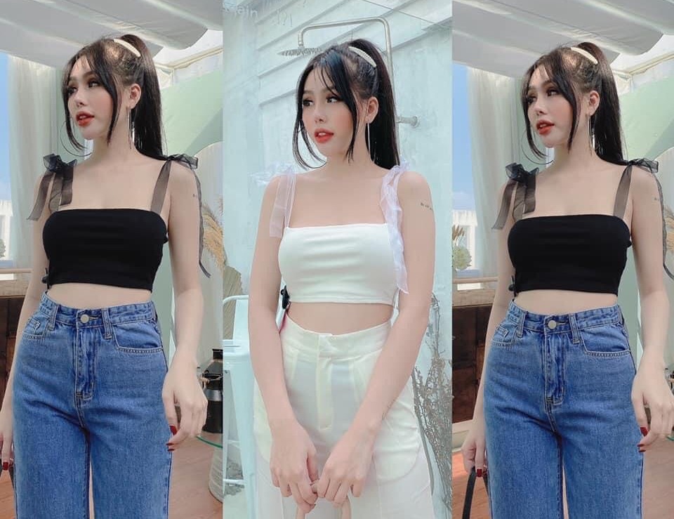 [HCM]ÁO HAI DÂY LƯỚI/áo quây/áo ống hottrend style châu âu