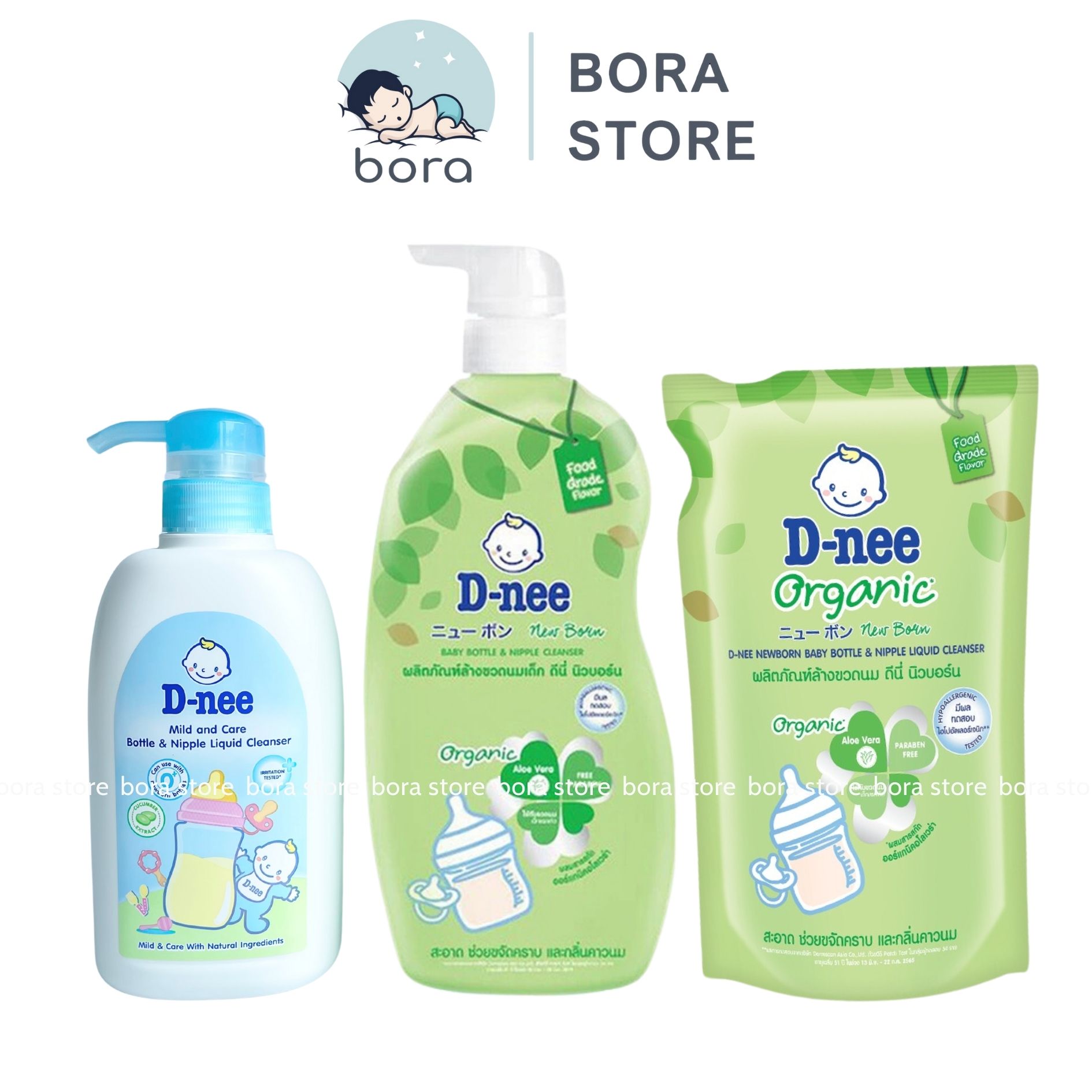 Nước rửa bình sữa Dnee organic Thái túi 550ml/ chai 600ml/ chai 500ml