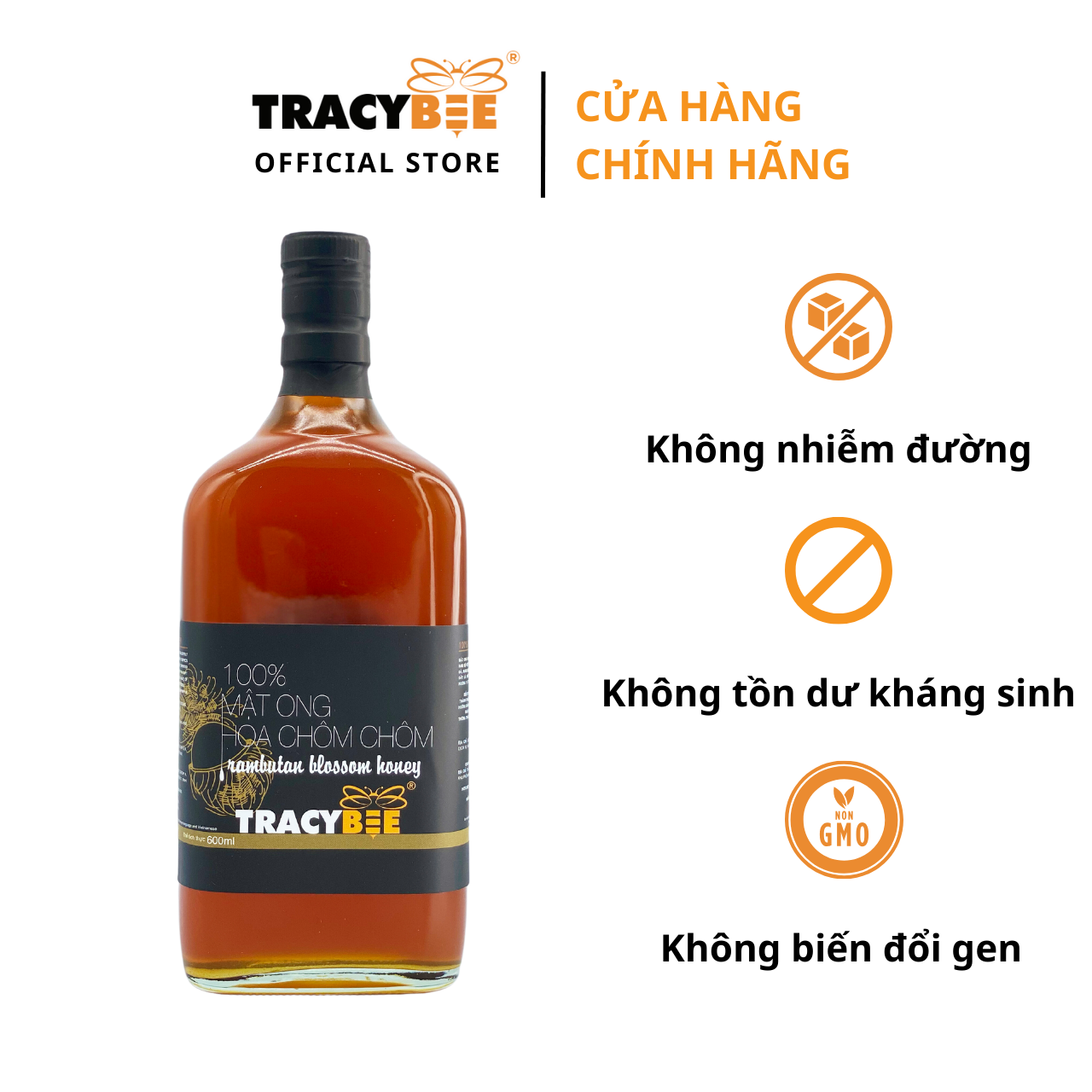 Mật ong hoa chôm chôm tracybee 600ml
