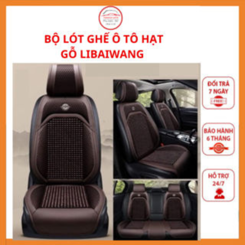 Bộ áo lót ghế ô tô xe hơi hạt gỗ cao cấp libaiwang
