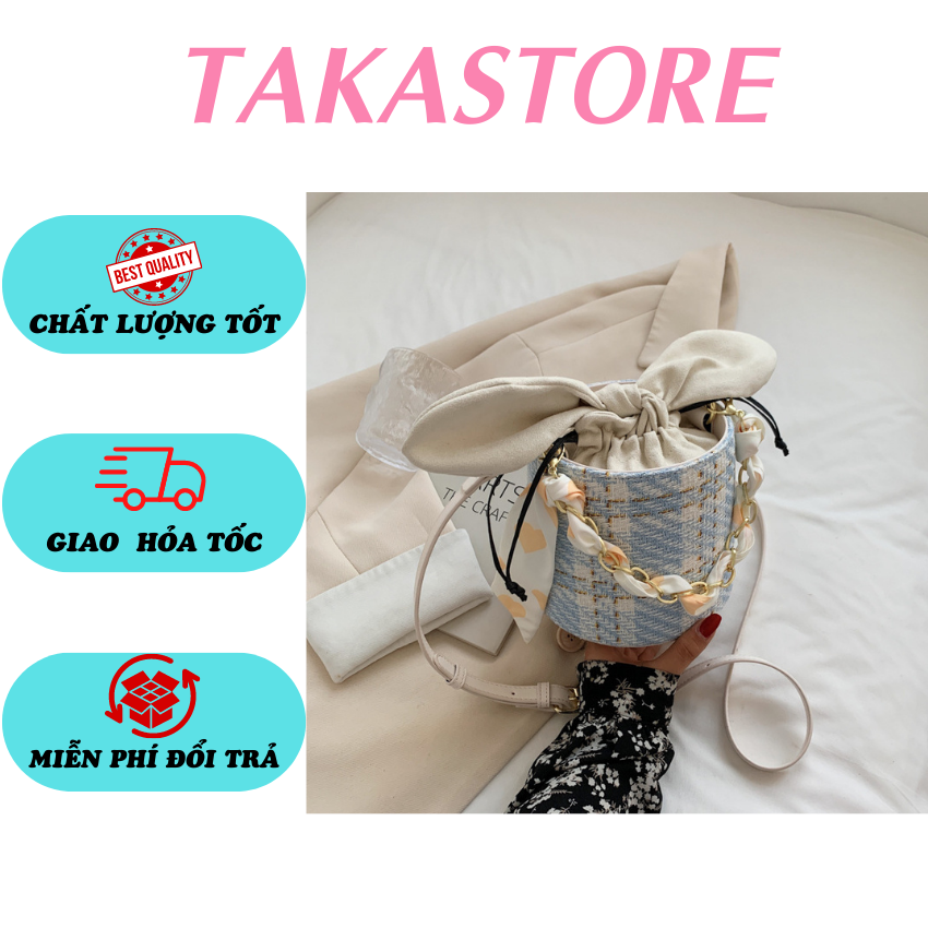 Túi xách tay nữ cầm tay đeo chéo trống tròn hàng Quảng Châu cao cấp