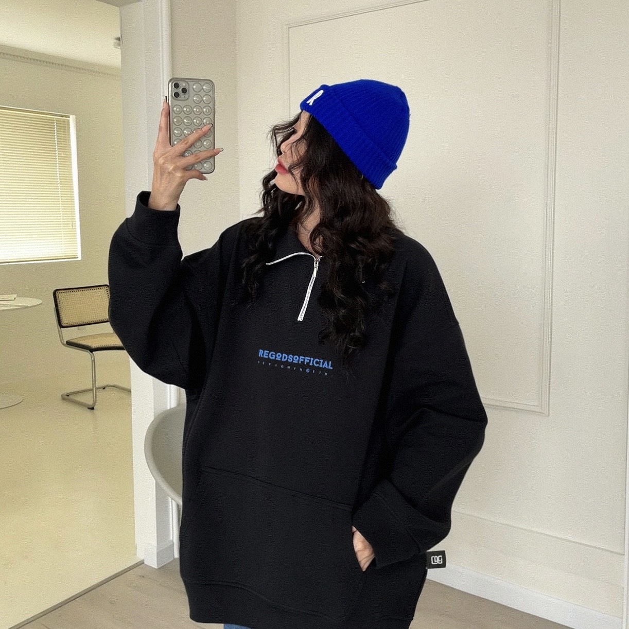 Áo Sweater phối Zipper Identify REGODS Unisex Form Rộng