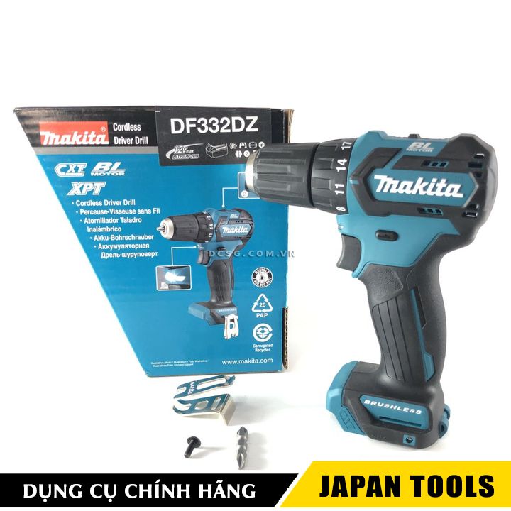 Máy khoan vặn vít 10/28mm dùng pin 12vmax makita df332dz | japan tools