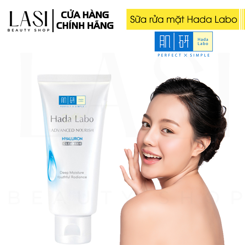 Sữa rửa mặt ✨Mẫu mới 2021✨Sữa rửa mặt dưỡng ẩm Hada Labo Advanced Nourish Hyaluron Cleanser 80g | Lớp bọt mịn nhẹ nhàng rửa sạch, dưỡng ẩm cho da