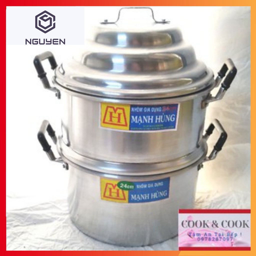 [CHÍNH HÃNG] CHÕ HẤP ĐỒ XÔI NHÔM MẠNH HÙNG SIZE 20, 22, 24, 26, 28, 30, 32 -48 cm chõ đồ xôi, chõ hấp xôi