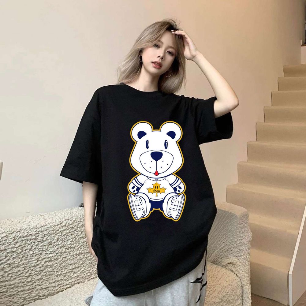 Áo thun Drew nam nữ hình gấu trắng local brand Unisex form rộng, chất vải thun cotton 100% THE1997