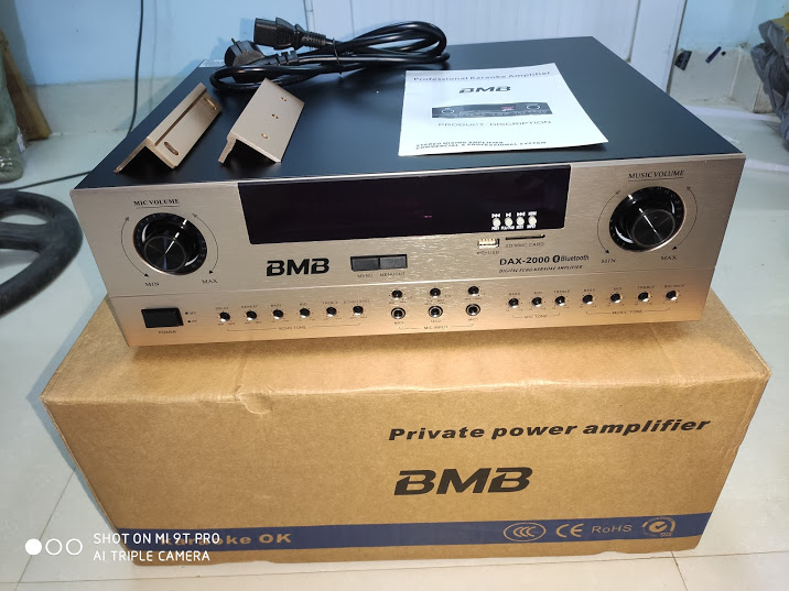 [Trả góp 0%]Âm ly liền vang đẩy liền vang BMB DAX 2000 xuát xứ Đài Loan công xuất 2000W nghe và hát hay đẹp tiện dụng có blutooth chức năng chống hú  mic.