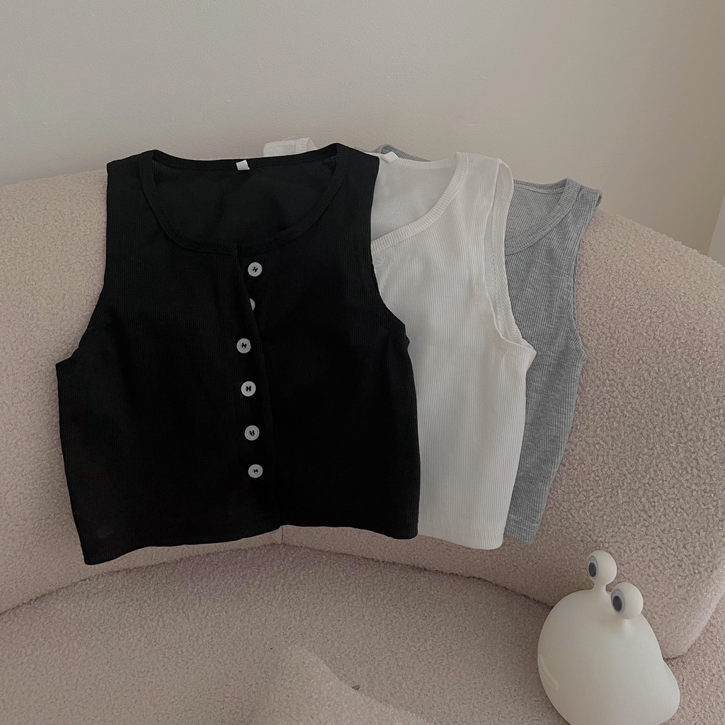 Áo croptop nữ jem closet ba lỗ kiểu dáng sexy chất liệu dệt gân live co giãn tốt 10336