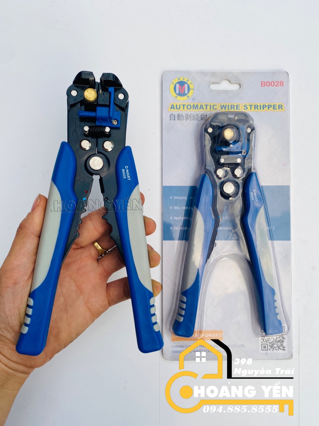 Kìm tuốt dây điện c-mart b0028, kềm cắt dây điện tự động 0.2~1.5m²