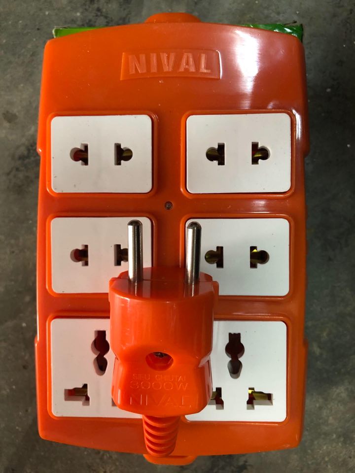 Combo ổ 6 chịu tải 6000w,phích cắm chịu tải 3000w Nival