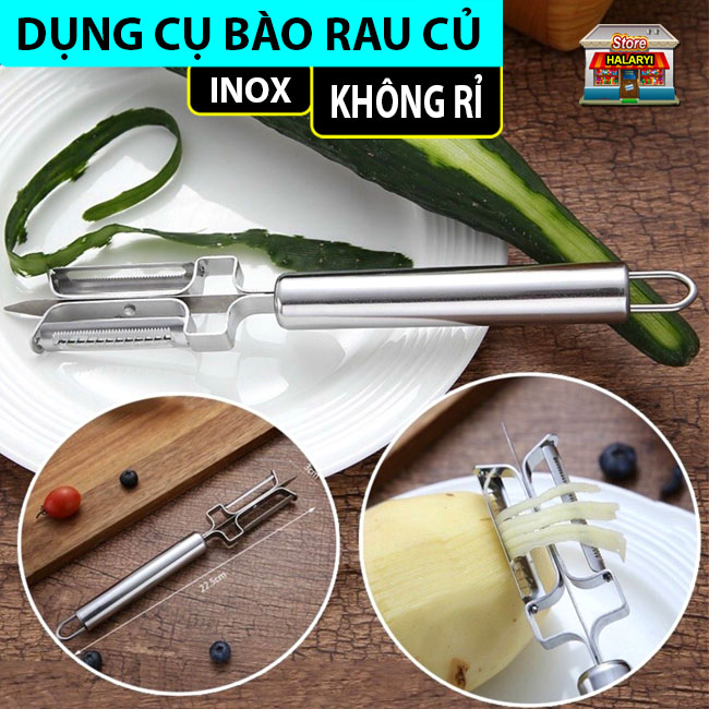 Dao Bào Rau Củ INOX Không Rỉ - Dụng Cụ Bào Sợi Rau Củ, Dao Bào Gọt Đa Năng, Dao Bào Hai Lưỡi, Dao Bào Sợi,