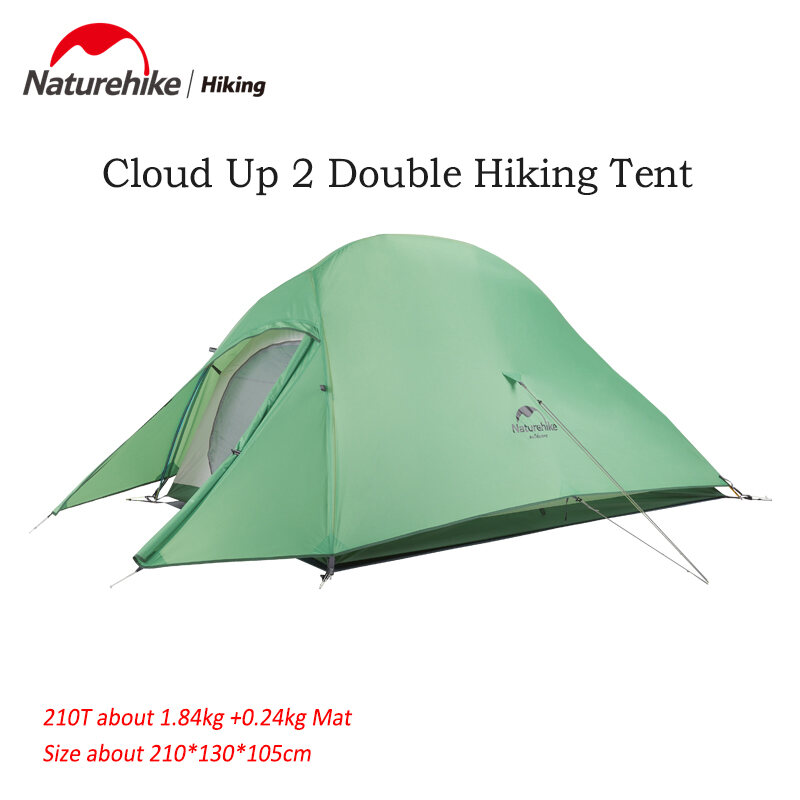 Duty free goods Naturehike Cloud Up 2 Upgraded Double Person Tent 20D Silicone 210T Polyester Fabric Outdoor Hiking Tent Ultralight Camping Tent free Mat N