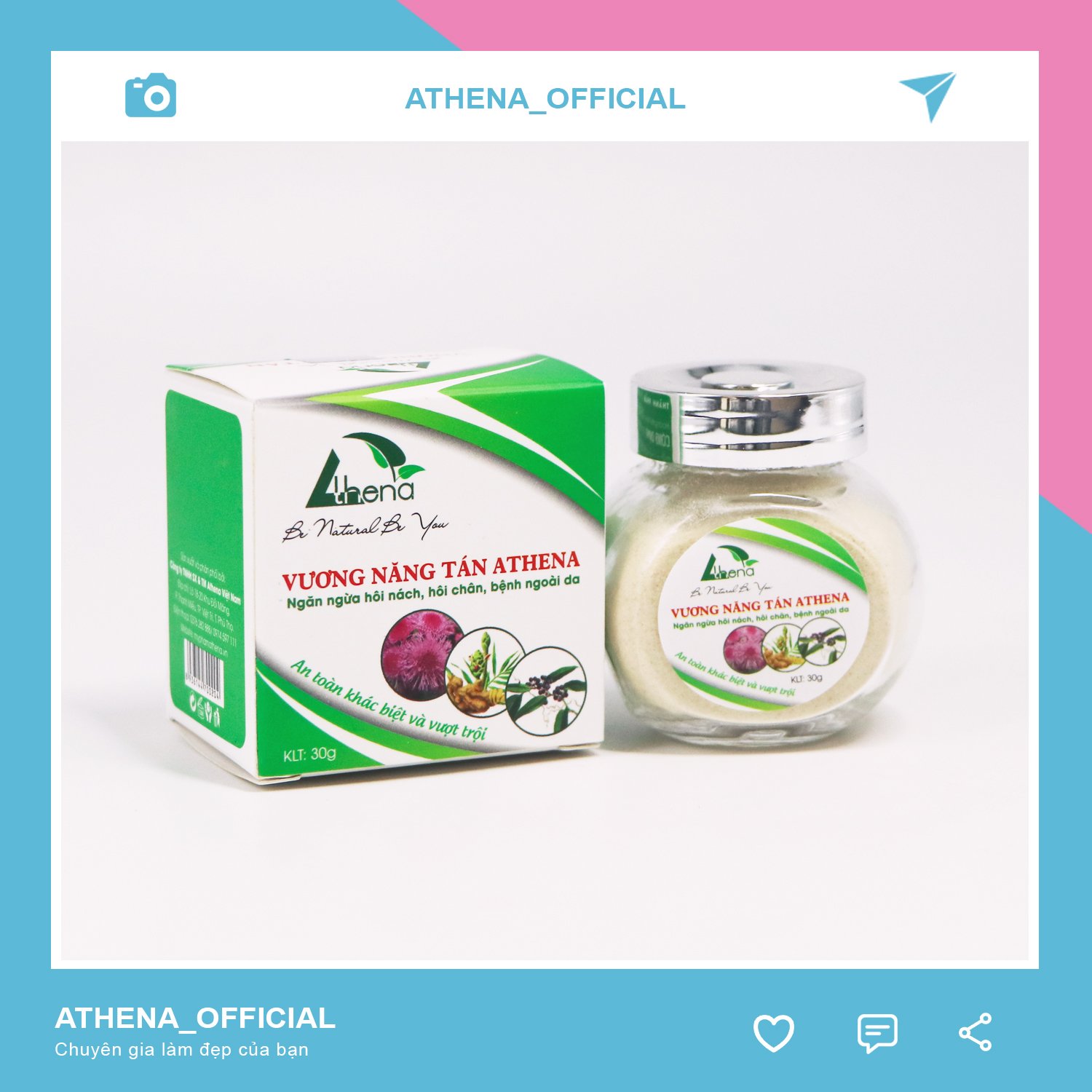 Vương Năng Tán Athena khử mùi hôi nách, hôi chân và ra mồ hôi tay, chân