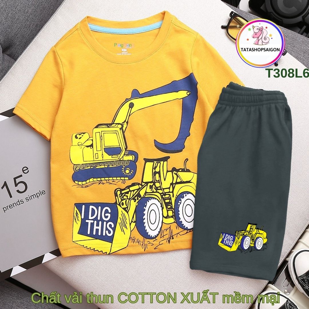 Đồ Bộ Cho Bé Trai 1140 Kg Cotton Chính Phẩm In Hoạt Hình Trend Mềm Mịn Mát Set Quần Áo Trẻ Em 112 Tuổi T308