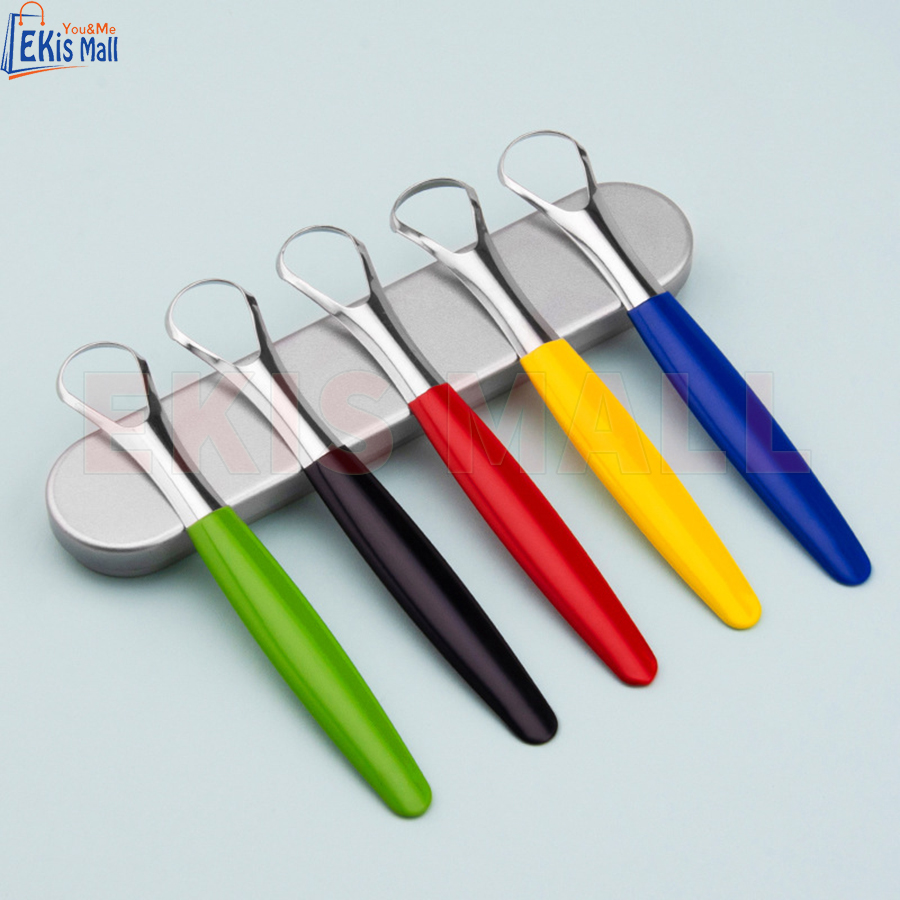 Bộ dụng cụ cạo lưỡi có hộp bằng thép không gỉ Bộ nạo lưỡi vệ sinh răng miệng Cao Cấp EkisMall