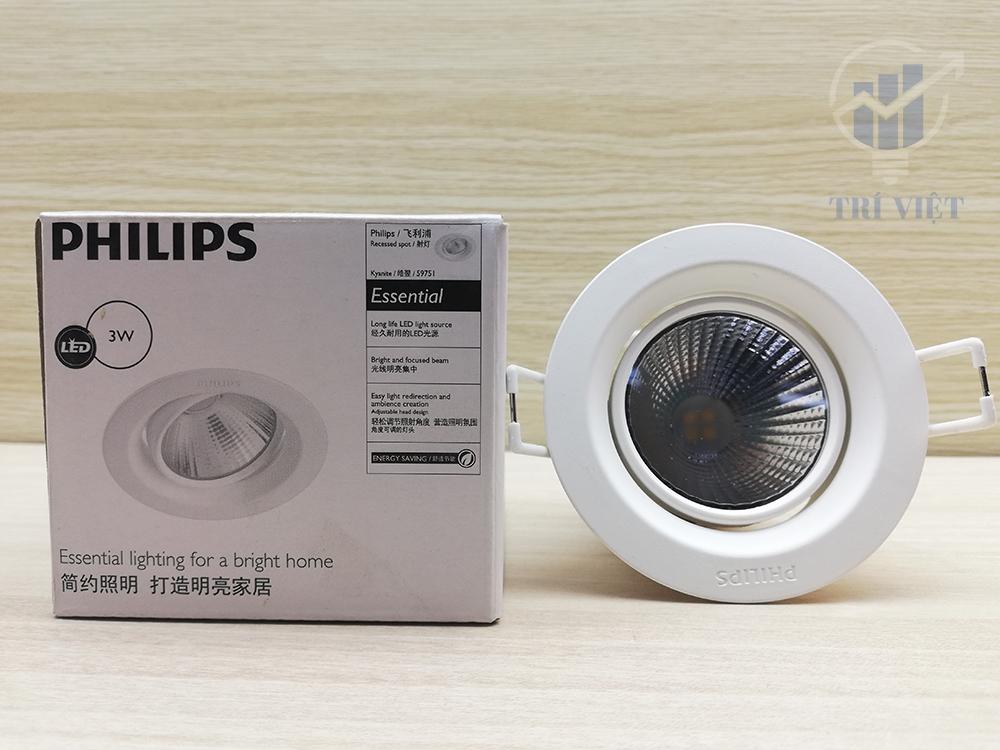 Combo 12 cây đèn led âm trần philips 3w – đèn chiếu điểm