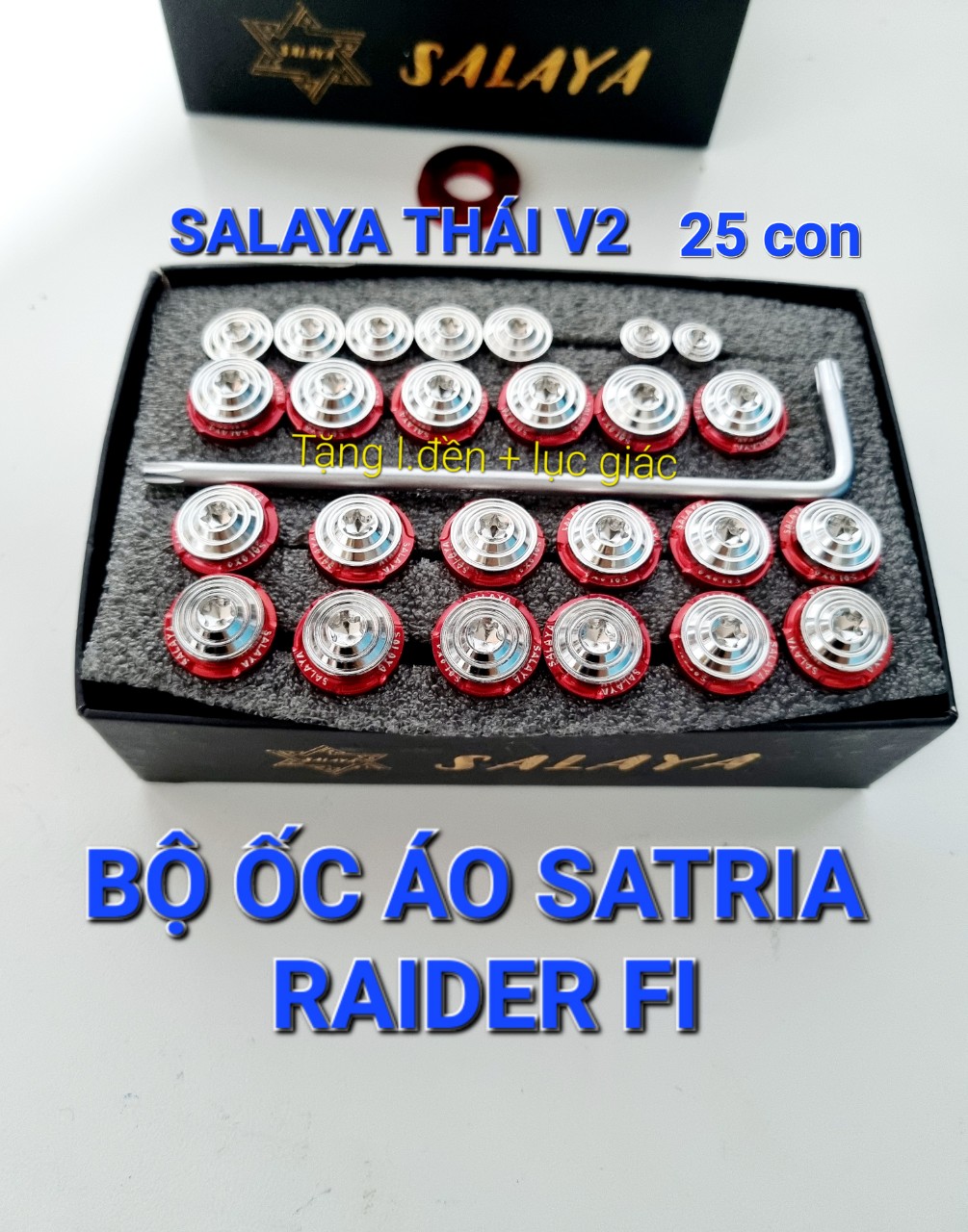 Bộ ốc áo satria 27con trắng