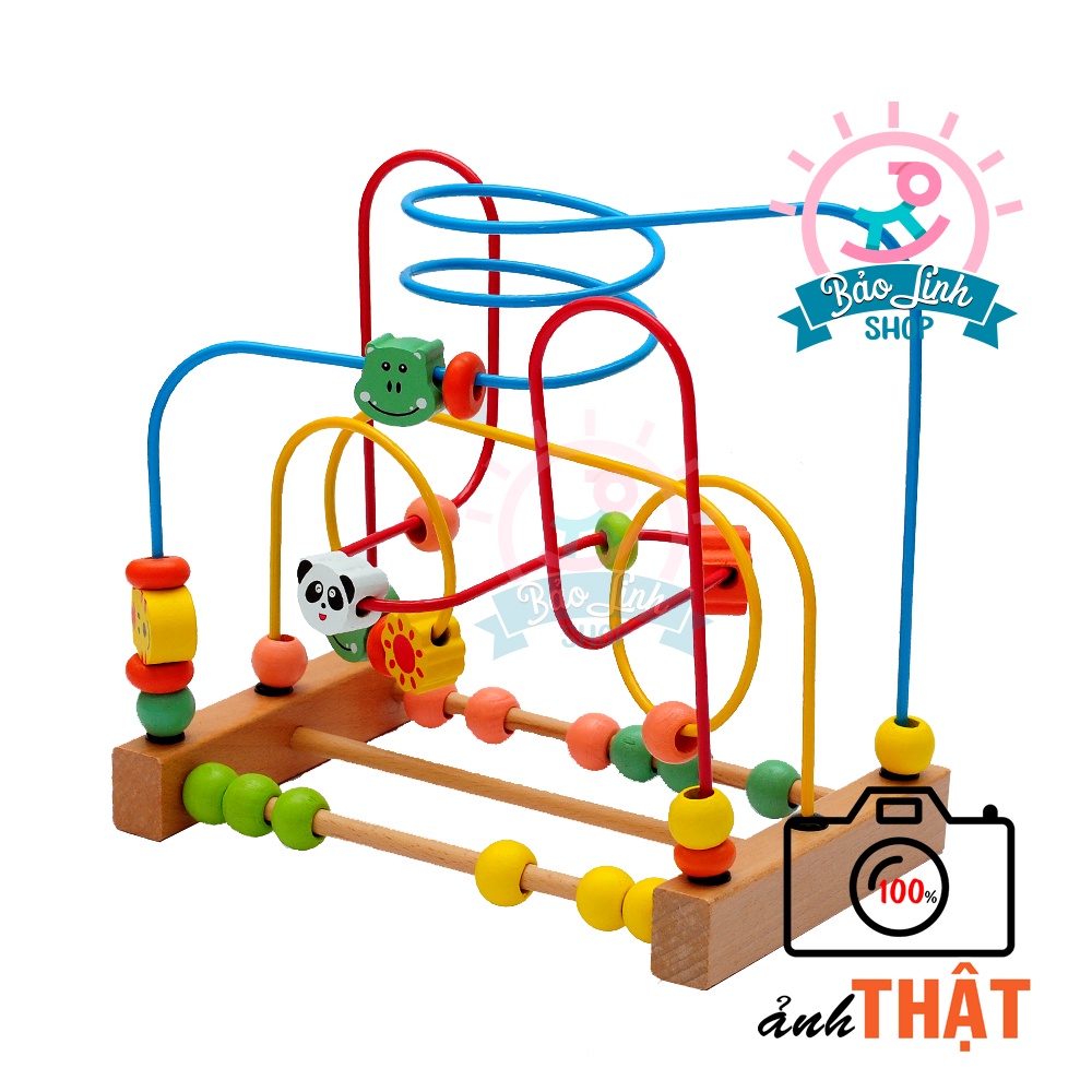 Luồn hạt mê cung gỗ size to - bản đẹp - đồ chơi cho bé 1 - 2 tuổi vận động tinh, phát triển tư duy, tập trung cho bé