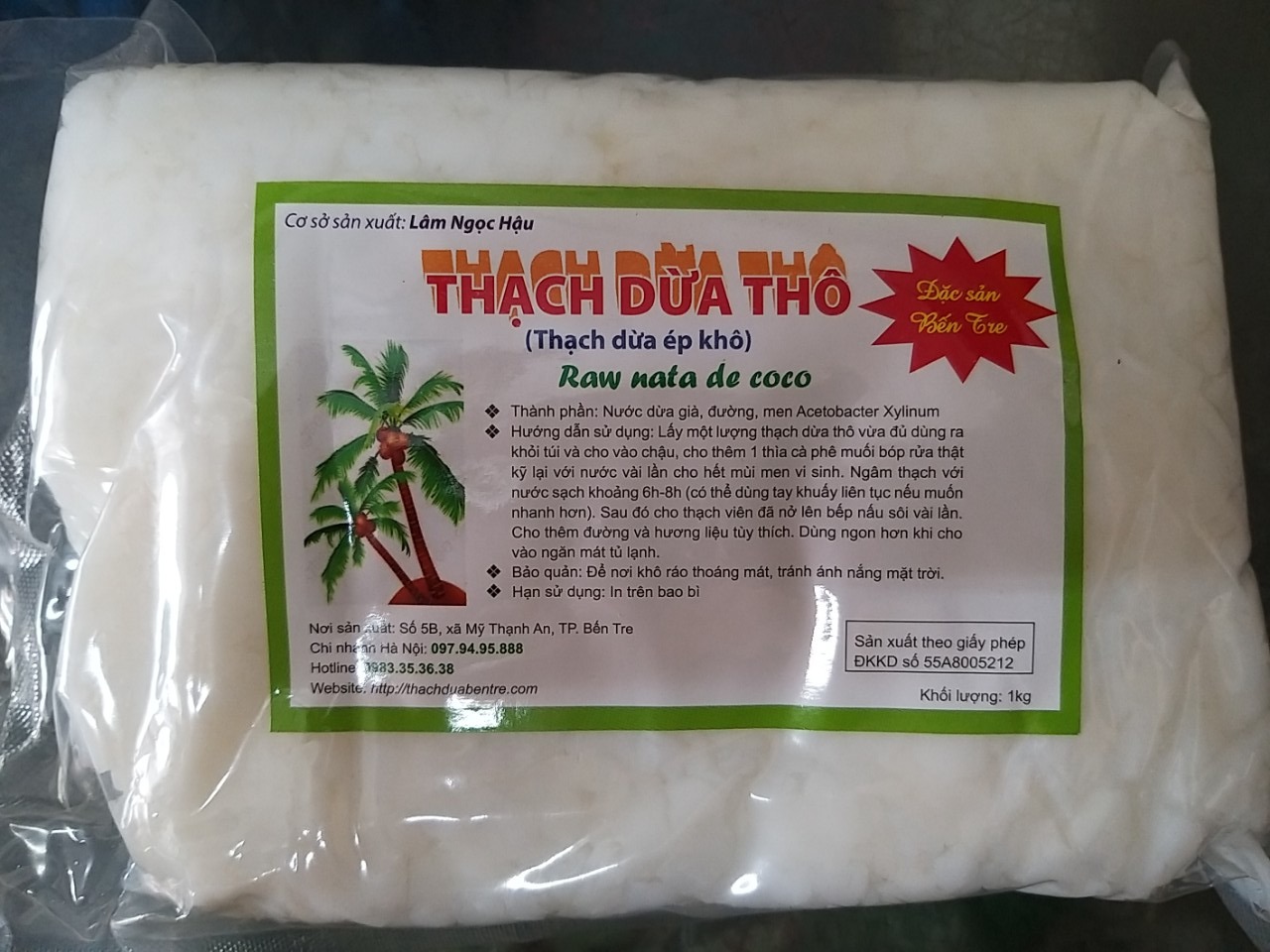 Thạch dừa ép khô