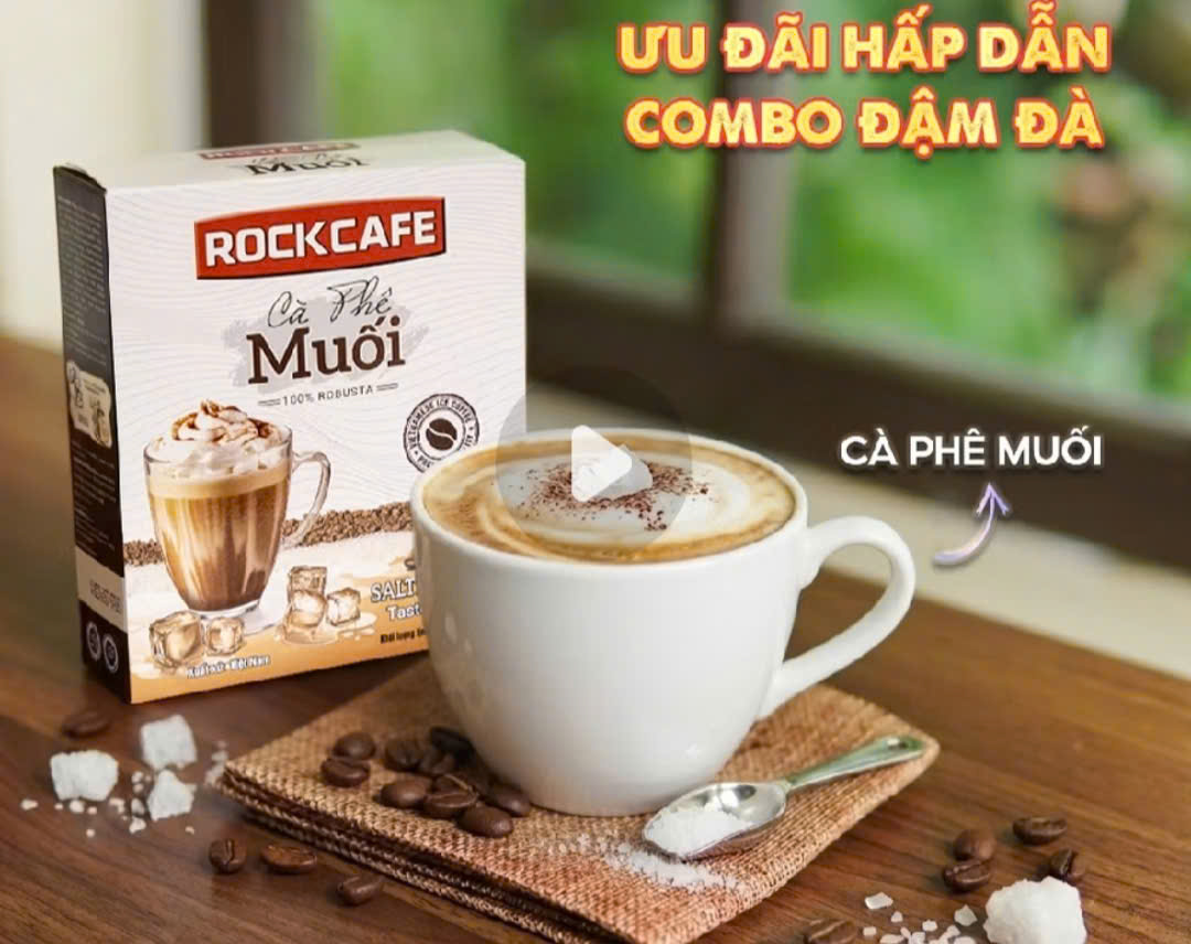 Cà Phê Muối RockCafe Hoà Tan Cao Cấp (Hộp 10 Gói x 20g)