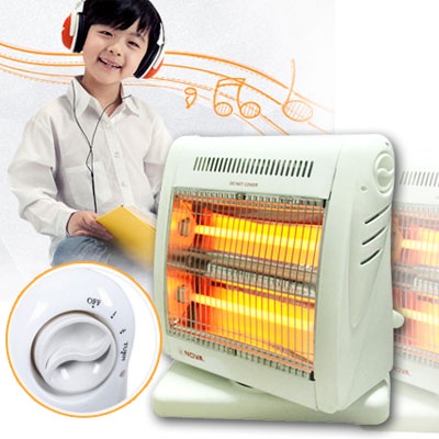 Quạt Sưởi 2 Bóng Nova, Máy Sưởi Phòng Ngủ Halogen