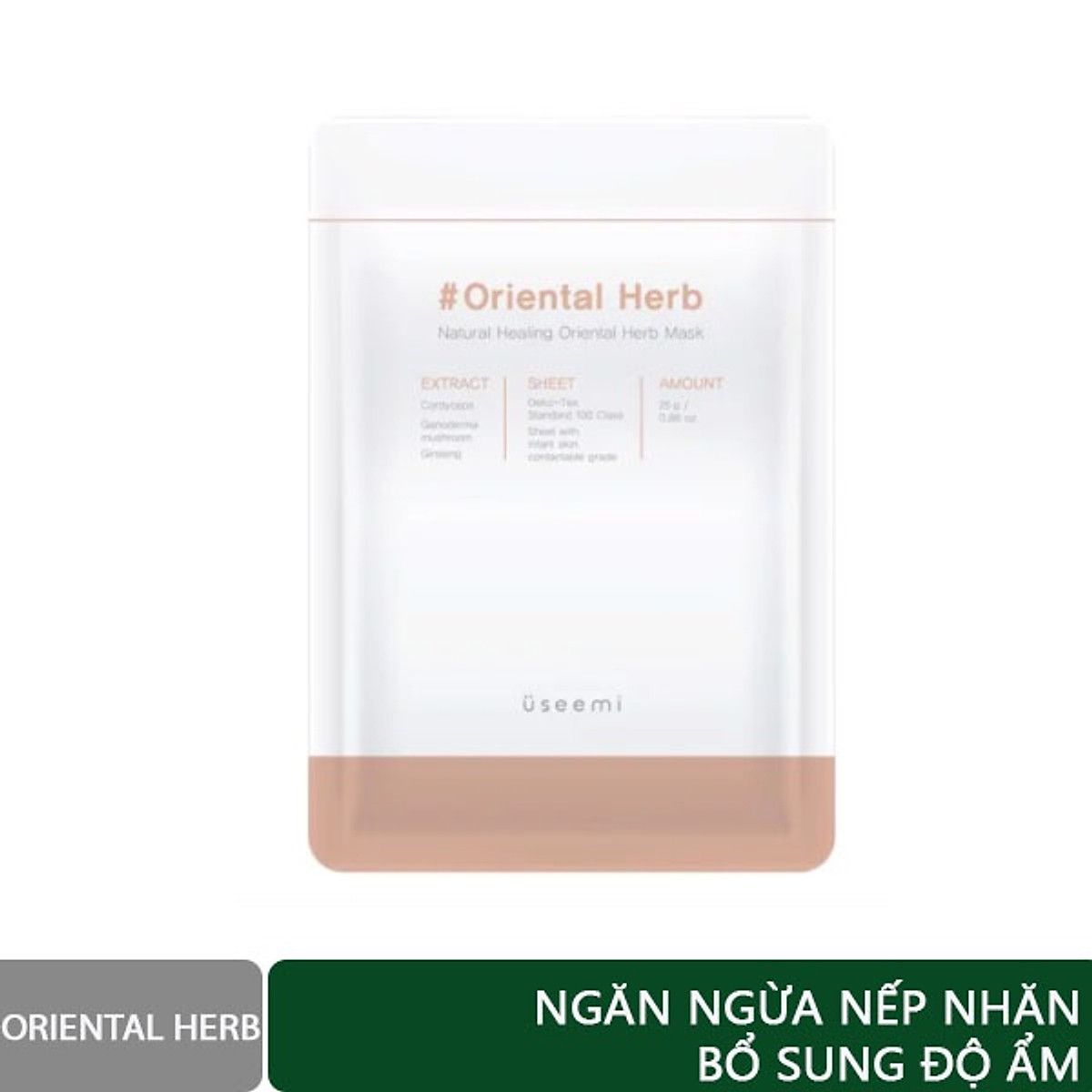 Mặt nạ chiết xuất thảo mộc Useemi Natural Healing Oriental Herb Mask. Mặt nạ cấp ẩm, chống lão hóa, giúp da sáng mịn đầy sức sống. Mặt nạ Useemi Hàn Quốc 1 miếng
