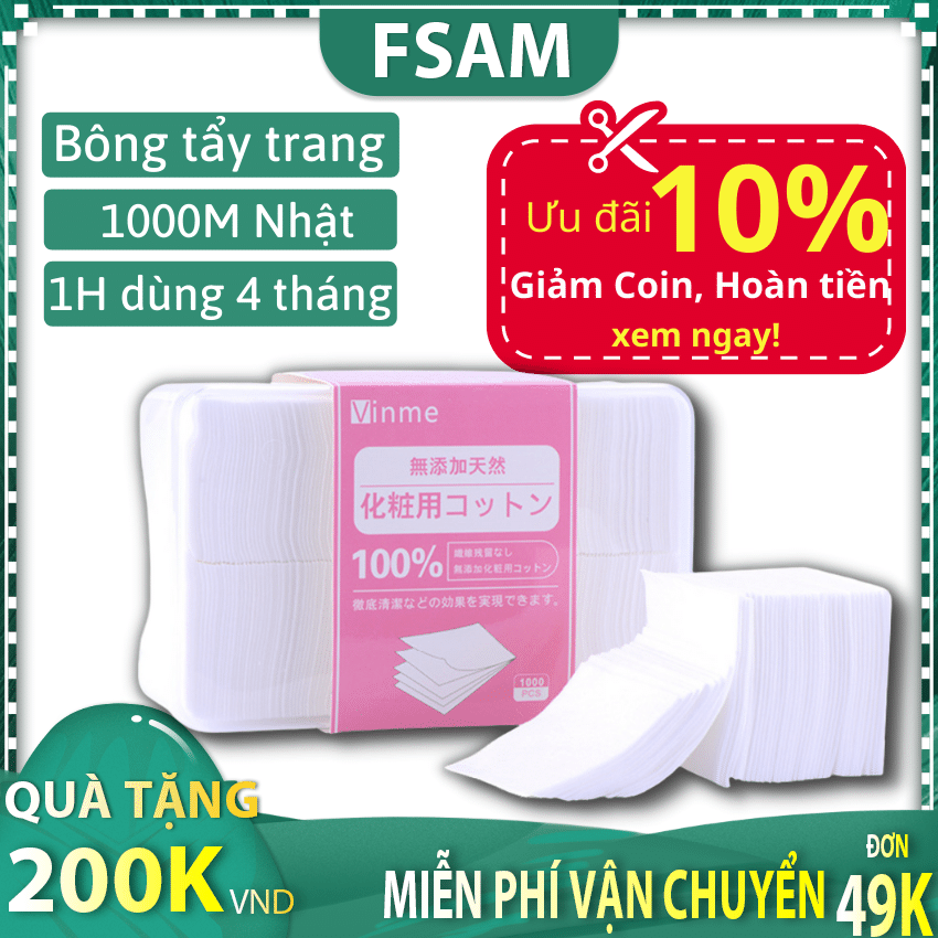 Bông Tẩy Trang MINISO 1000 Miếng Nhật Bản Thấm Toner, Loại Tốt Ko Thua Cotton Pads Hàng Pháp, Hàn Quốc, Mua Đồ Tẩy Trang, Mỹ Phẩm Giá Tốt