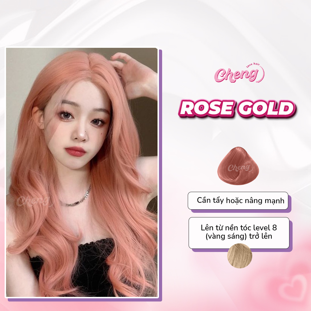 Thuốc Nhuộm Tóc Màu ROSE GOLD | Chenglovehair, Chenglovehairs