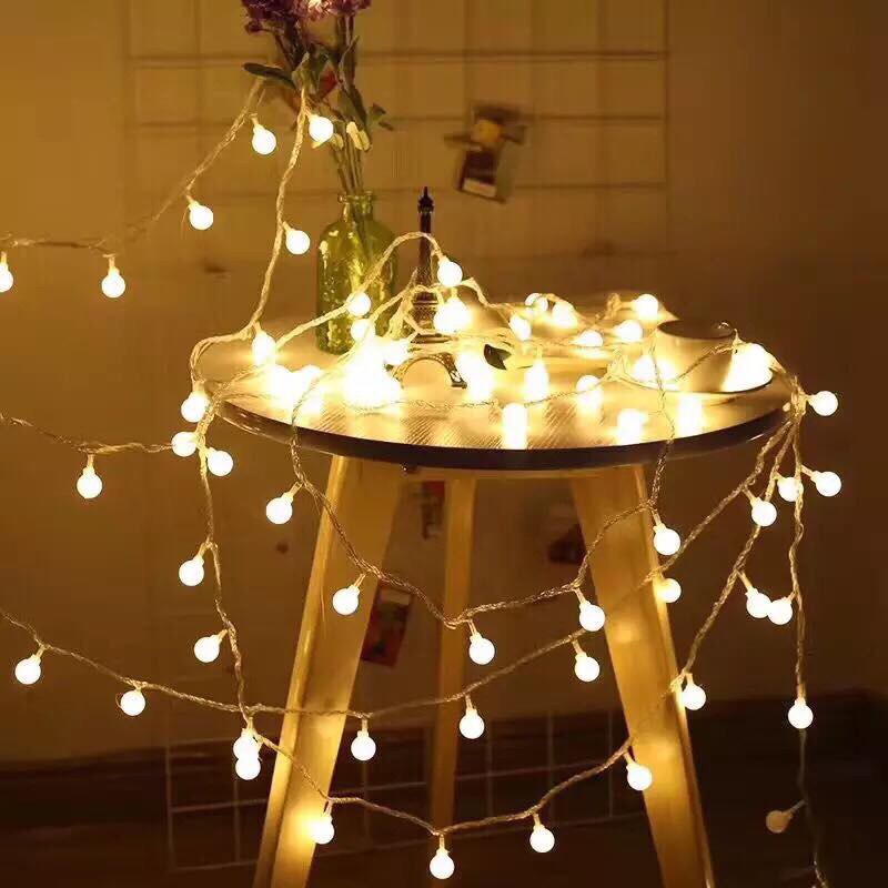 Đèn Led Chống Nước Xài Pin Tiện Lợi Bóng Đèn Led Tròn Cherry Ball Decor Trang Trí Noel Tiệc Tết Camping