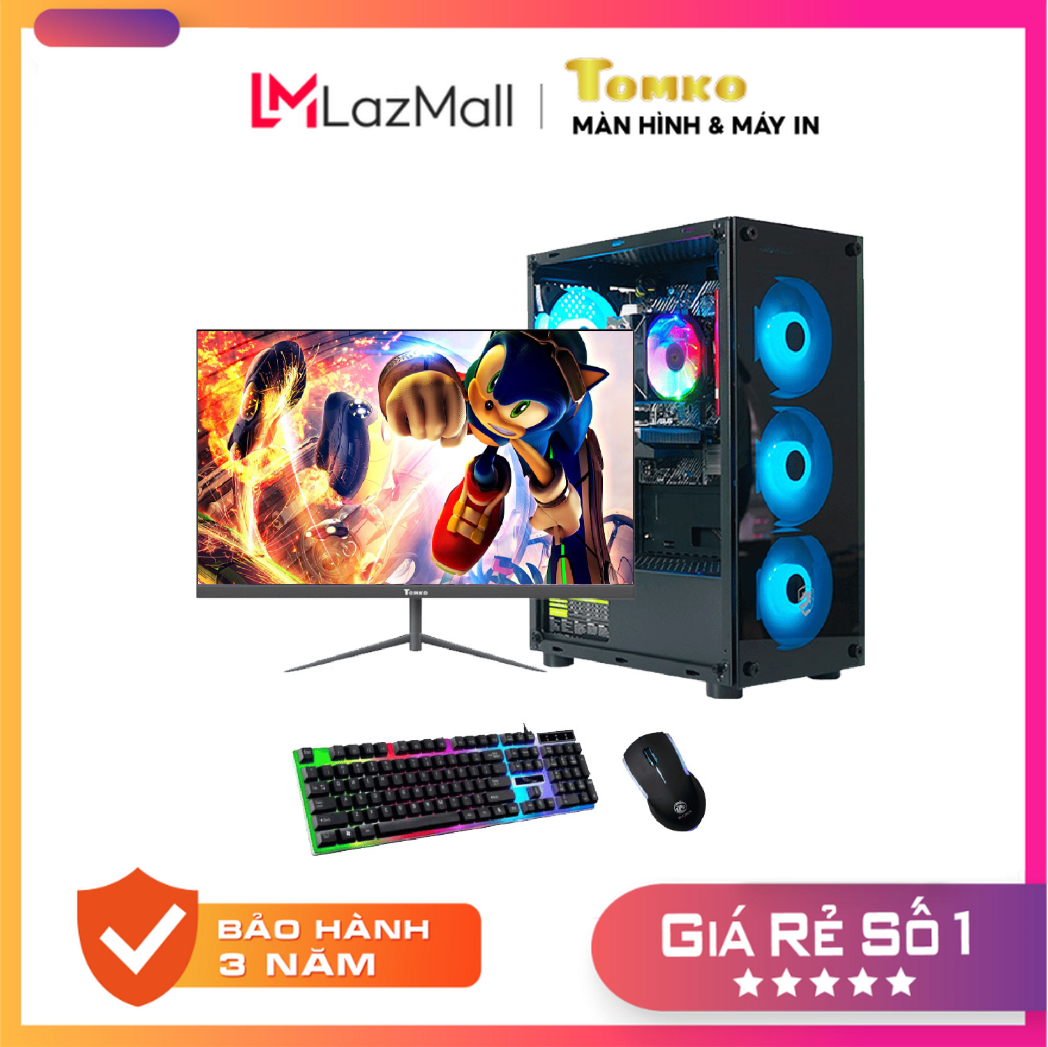 Bộ máy tính chơi game core i7-4770 và màn hình tomko 24 inch new - chơi game lol, fifa, gta,