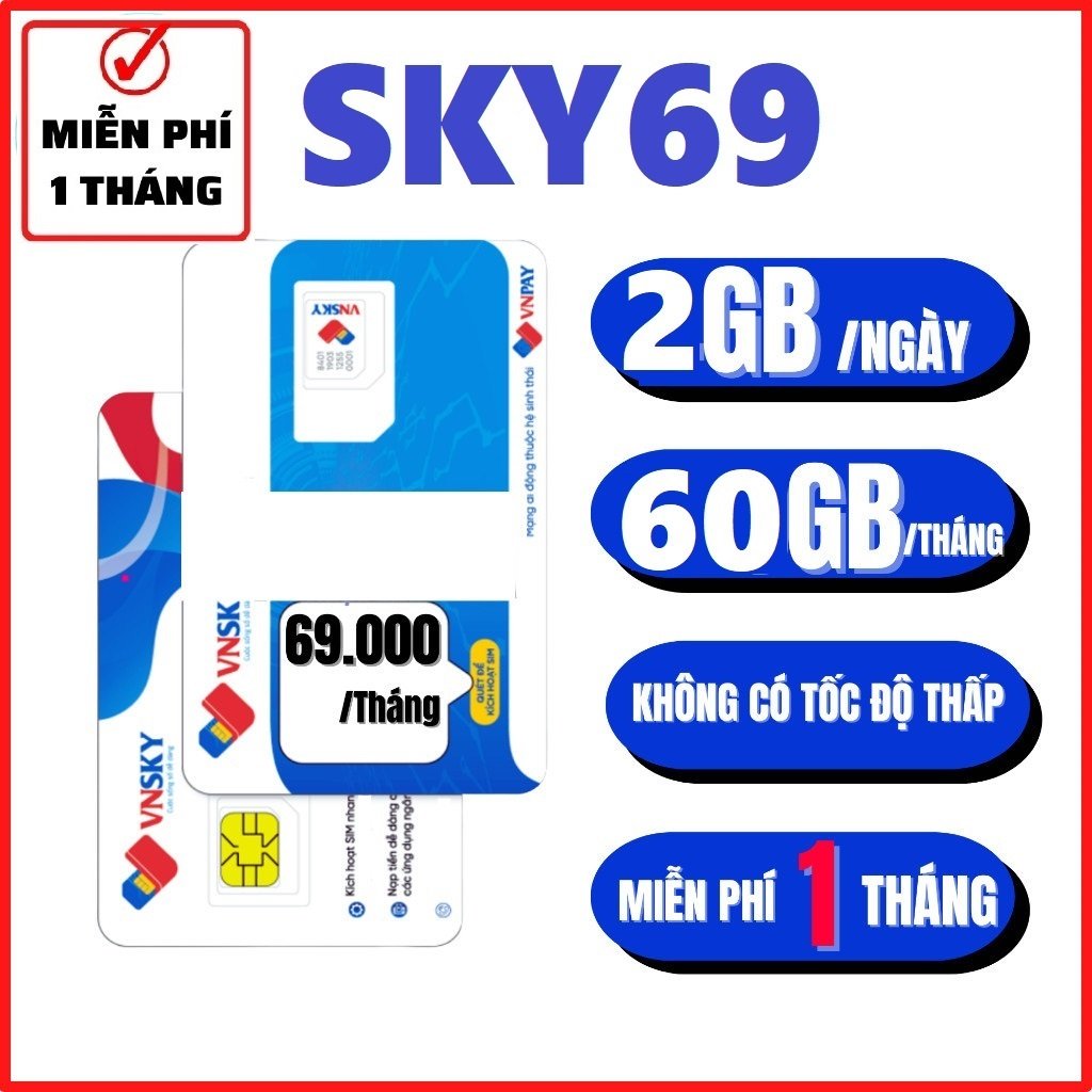 Sim 4G Mobifone LOCAL A69 A79 A89 Sky69D Thay Thế Sim Dip50 ED60 DTHN Mobifone chỉ 68k/tháng max băn