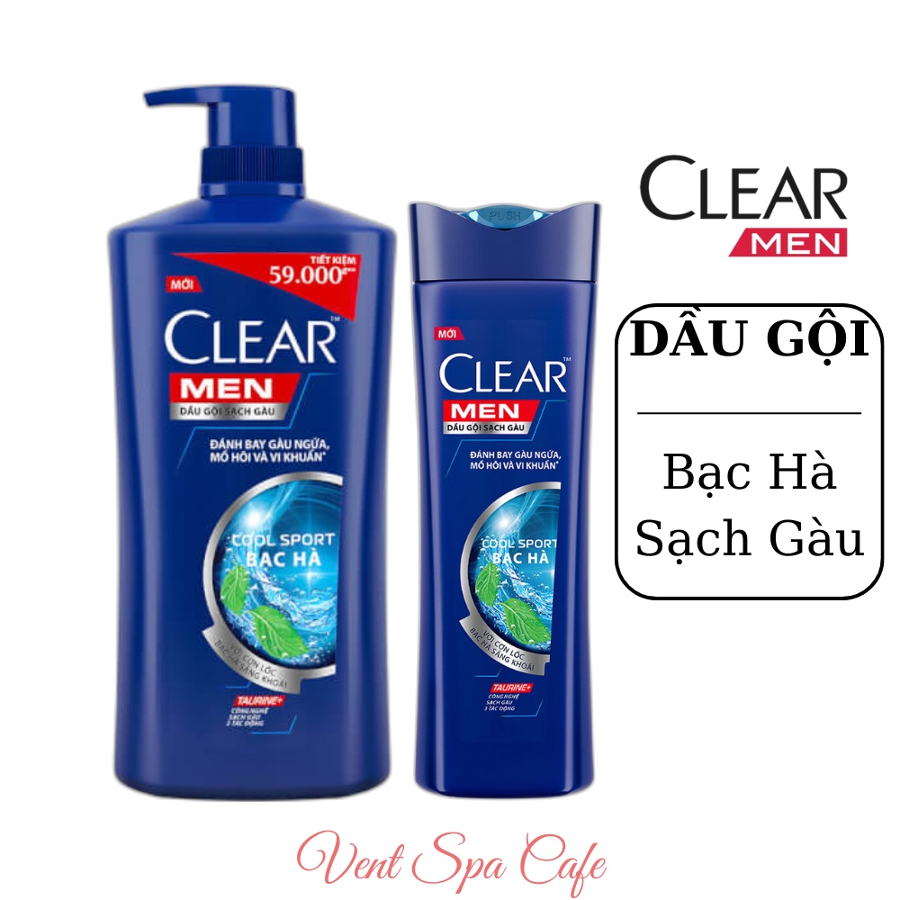 Dầu Gội Sạch Gàu Clear Men Cool Sport Bạc Hà 370g 900g