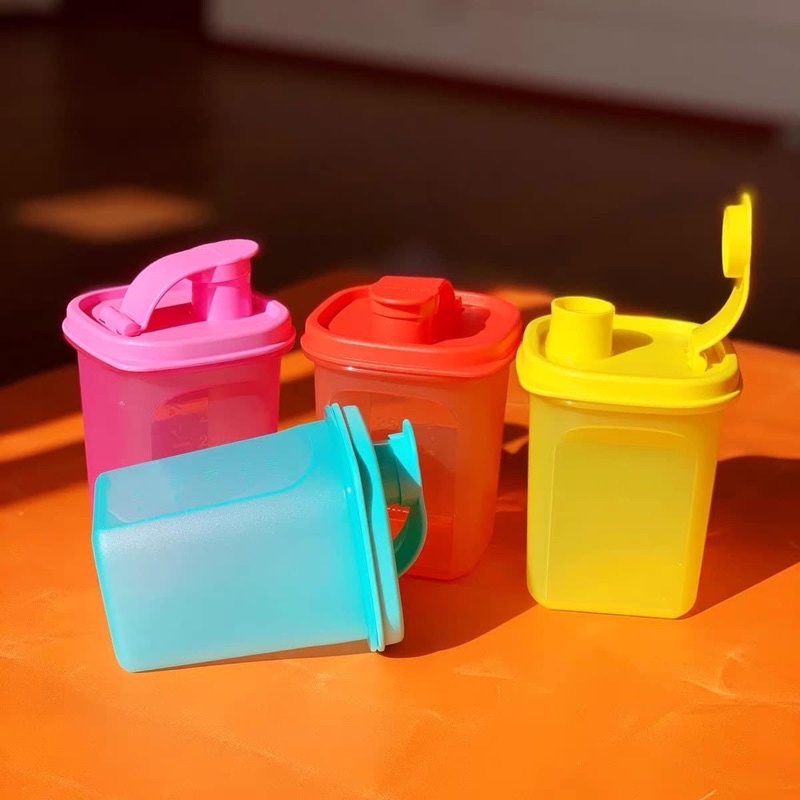 Bình nước slim line 350ml tupperware - bình đựng nước dung tích 350ml detox nắp bật nhựa nguyên sinh đủ màu sắc