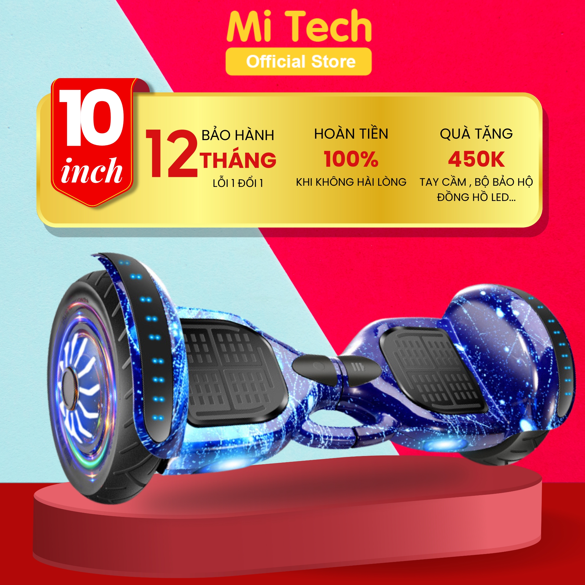 Xe Điện Cân Bằng 10 inch Smart Balance Wheel  Kết nối Bluetooth Tặng bơm hơi và đồ BH