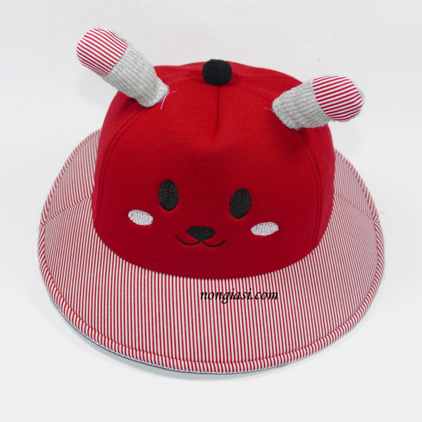 [HCM]Mũ cho bé gái & bé trai vành nhỏ thiết kế mặt và 2 tai thỏ độc đáo ngộ nghĩnh chất liệu vải mềm mại che nắng tốt