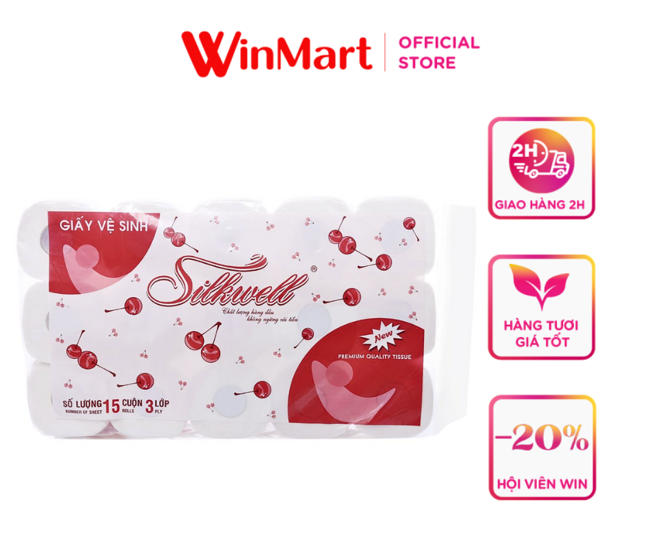 [Siêu thị WinMart] - Lốc 15 cuộn giấy vệ sinh Silkwell